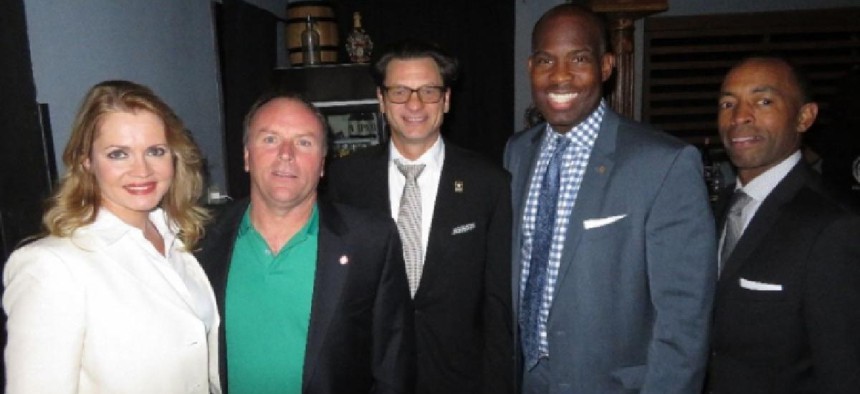 Bill Miller, right, shown here at a 2017 fundraiser for Philadelphia City Councilman Derek Green, second from right.