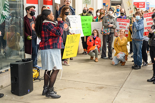 Back in March, Starbucks workers held a solidarity rally in Bloomfield, charging Starbucks with unfair labor practices.