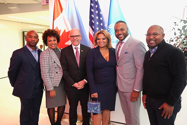 Rep. Napoleon Nelson, Rep. Gina Curry, Canadian Consul General André Frenette, Marcia Perry Dix, David Dix, Rep. Greg Scott