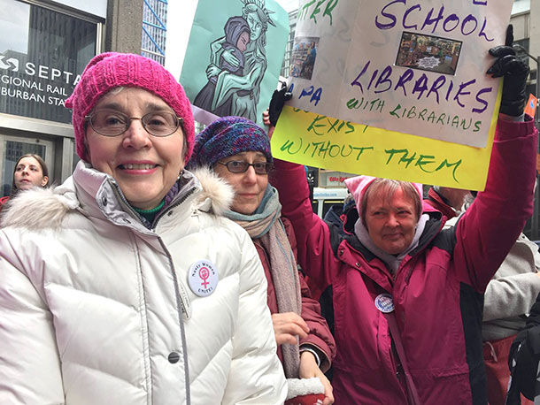 Members of Alliance for Philadelphia Public Schools call for an expansion of libraries in 2017.