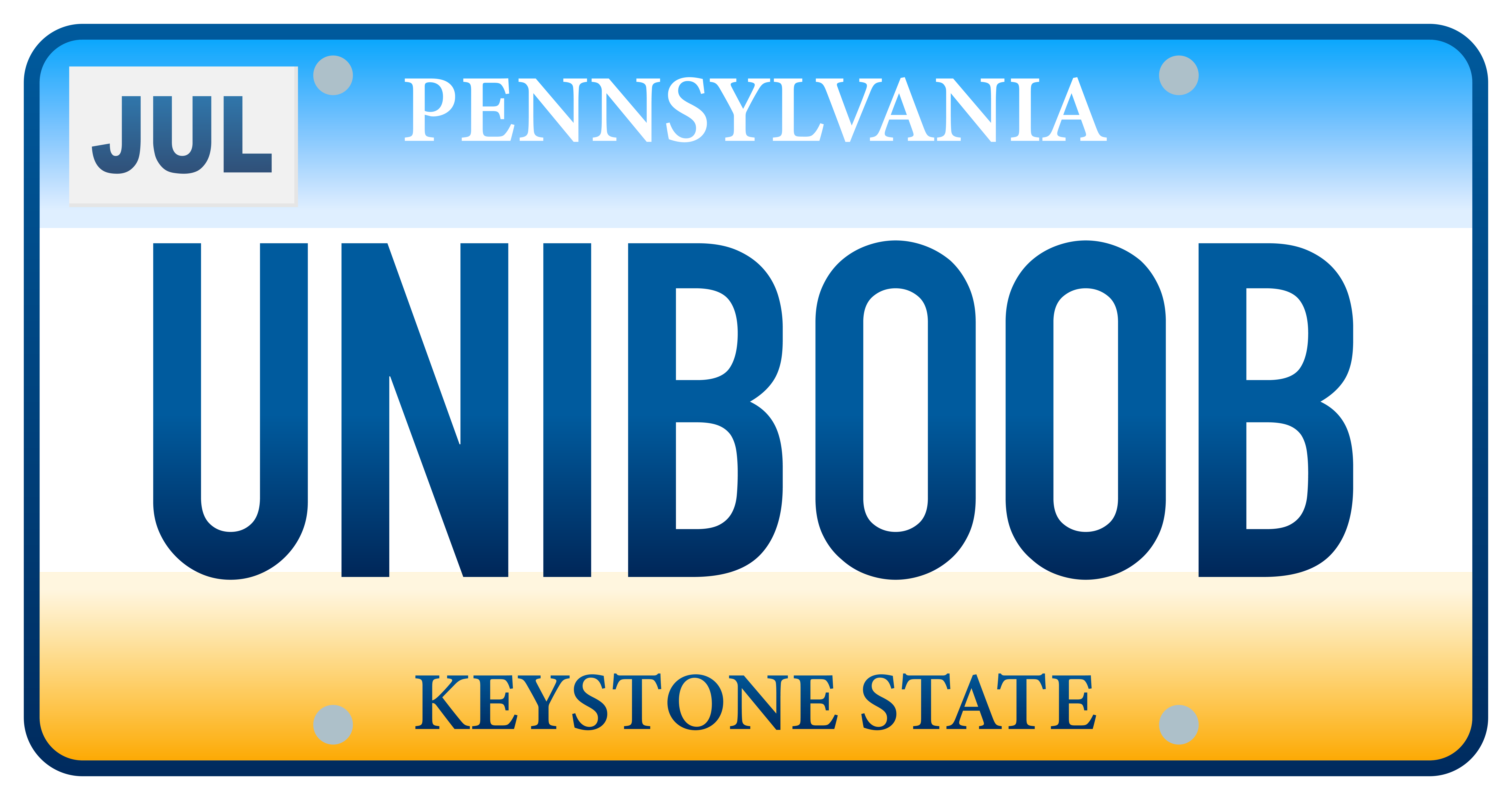It’s obvious that PennDOT doesn’t appreciate truth-telling plates, UNIBOOB aside.