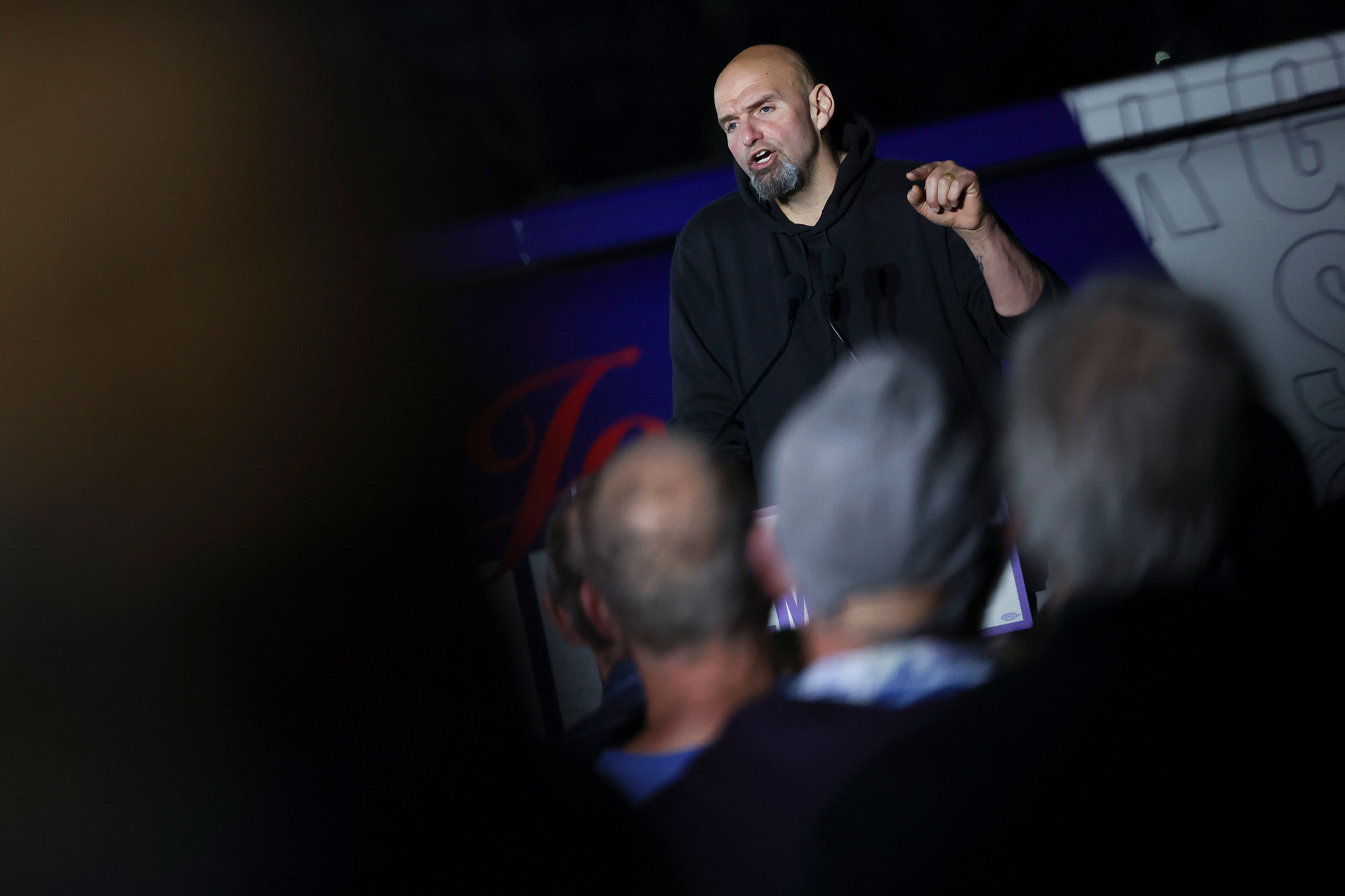 Then-Senate candidate John Fetterman campaigns during a rally in November 2022.