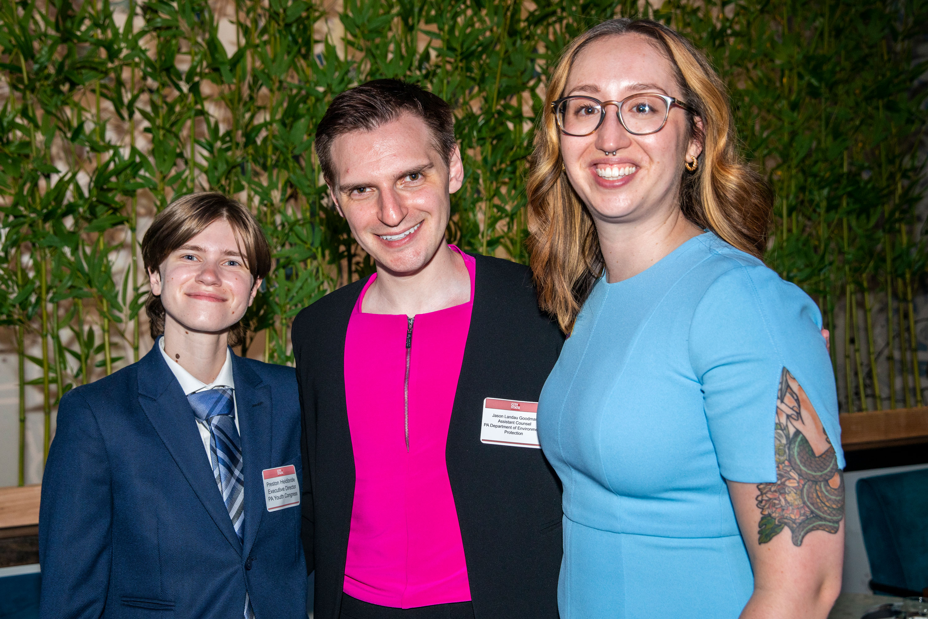 Honorees Preston Heldibridle, Jason Landau Goodman and Rachele Fortier