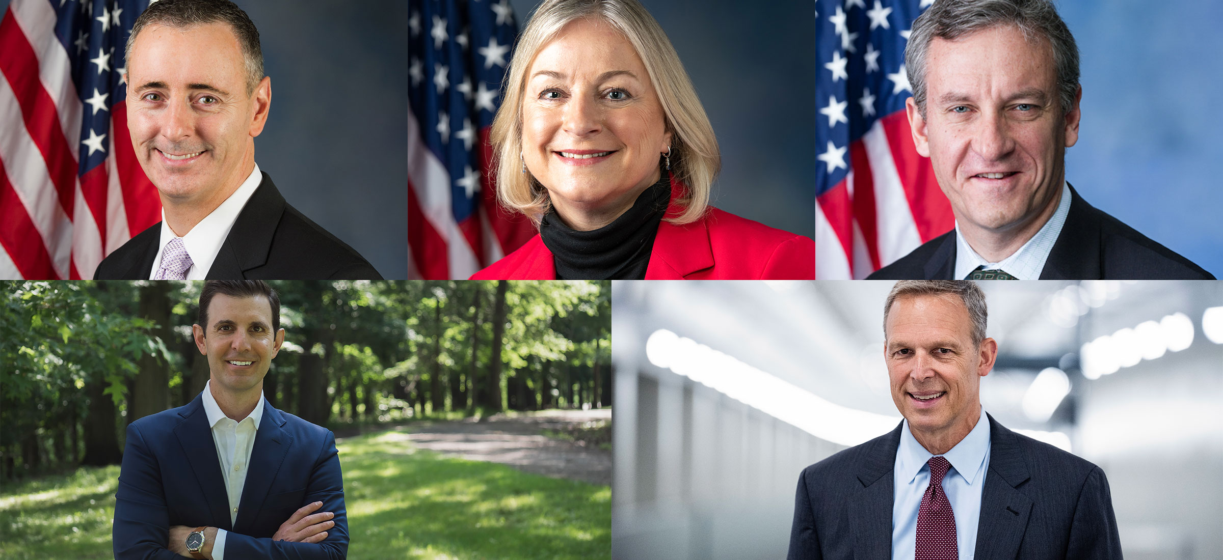 From top left: Brian Fitzpatrick, Susan Wild, Matt Cartwright, Chris Deluzio, Scott Perry