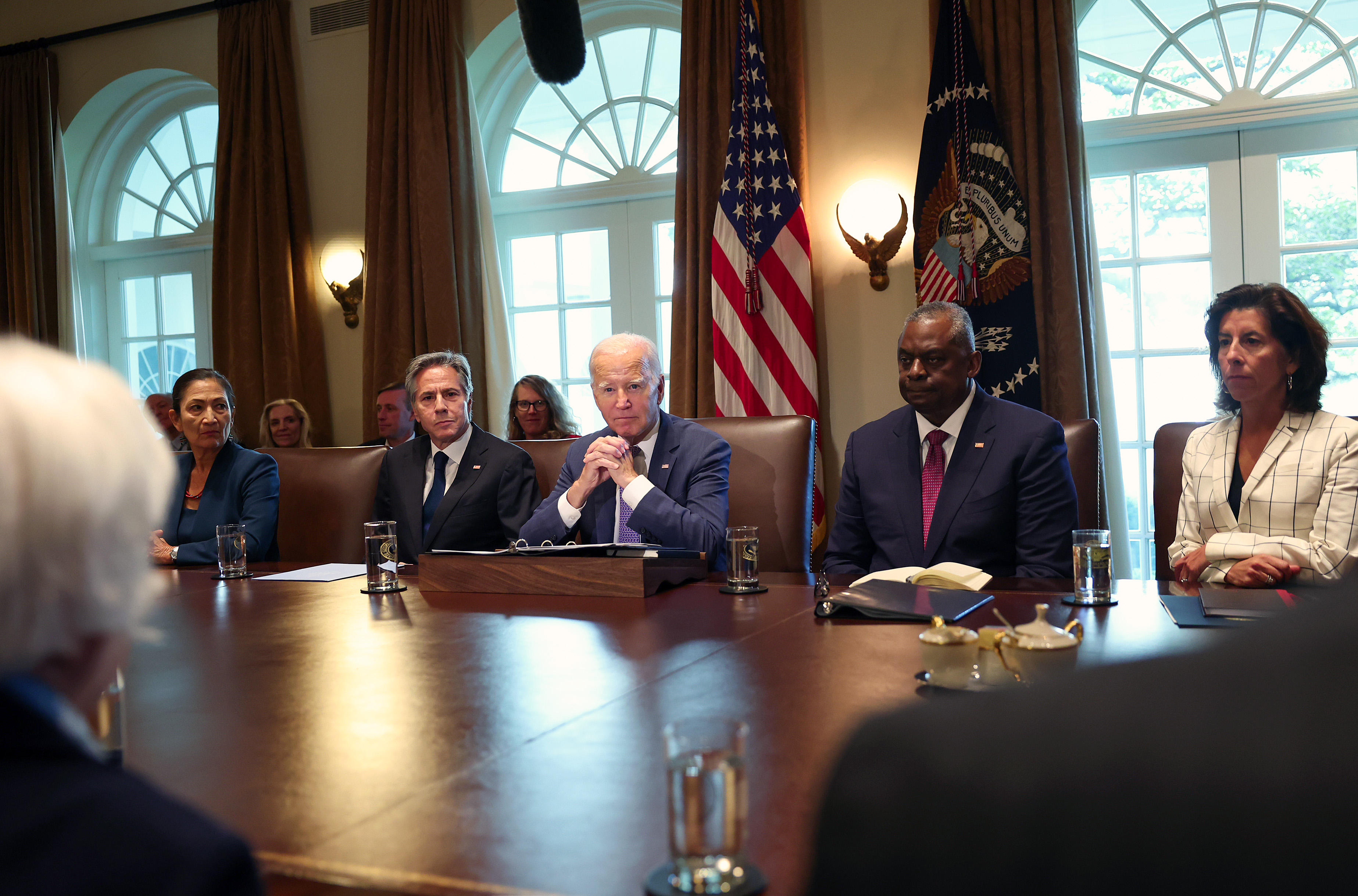 President Joe Biden holds a Cabinet meeting at the White House.
