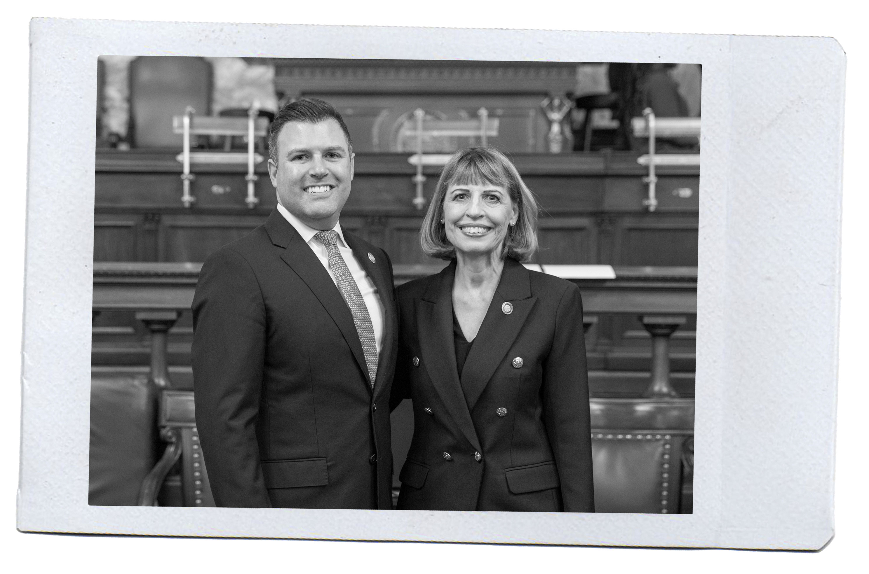 U.S. Rep. Ryan Mackenzie, L, with his mother, state Rep. Milou Mackenzie