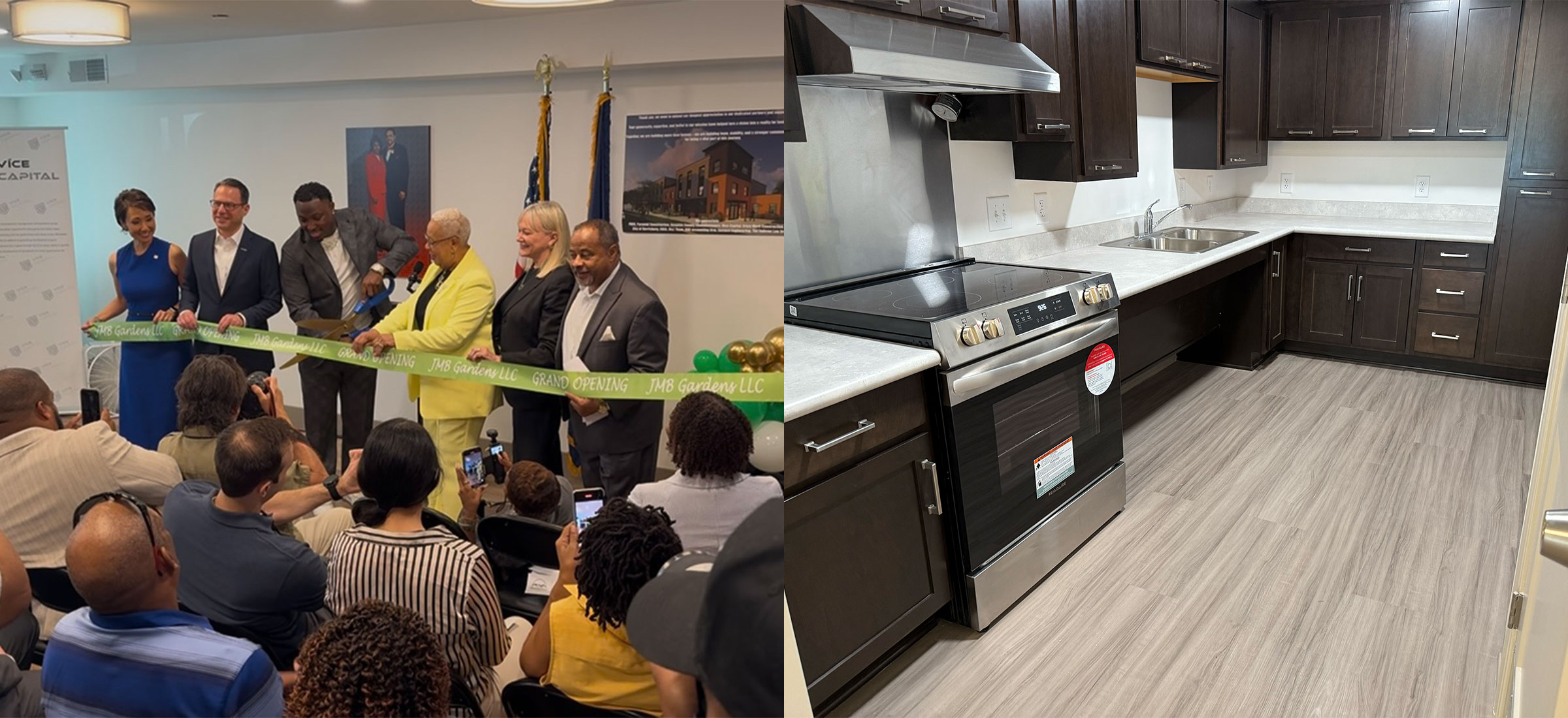JMB Gardens, R, an affordable housing community in Harrisburg, opened with a ribbon-cutting in June.