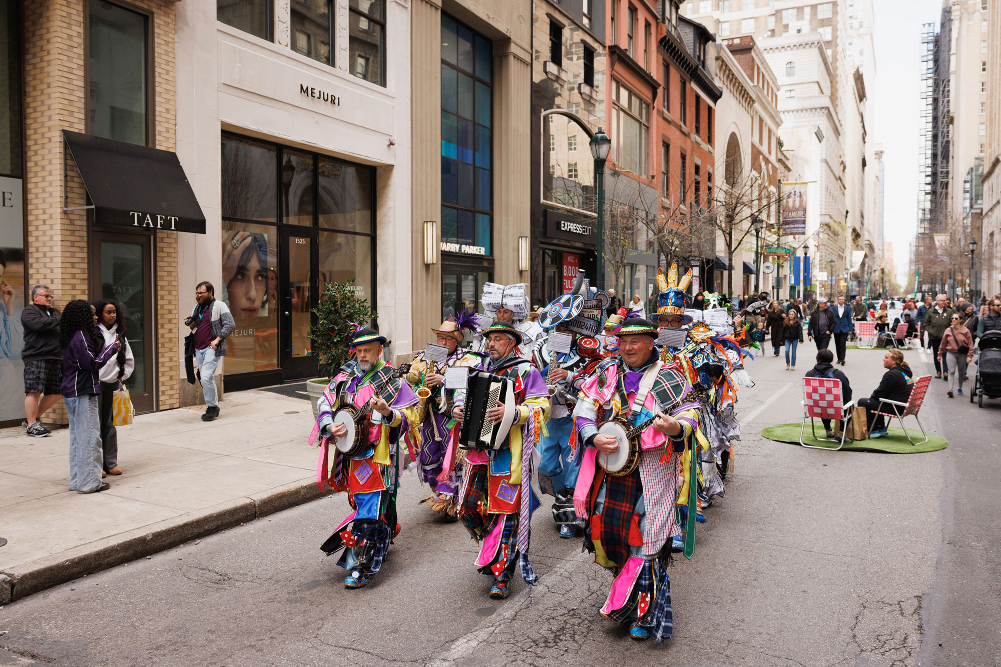 Mummers were among the entertainers performing at a recent Open Streets event.
