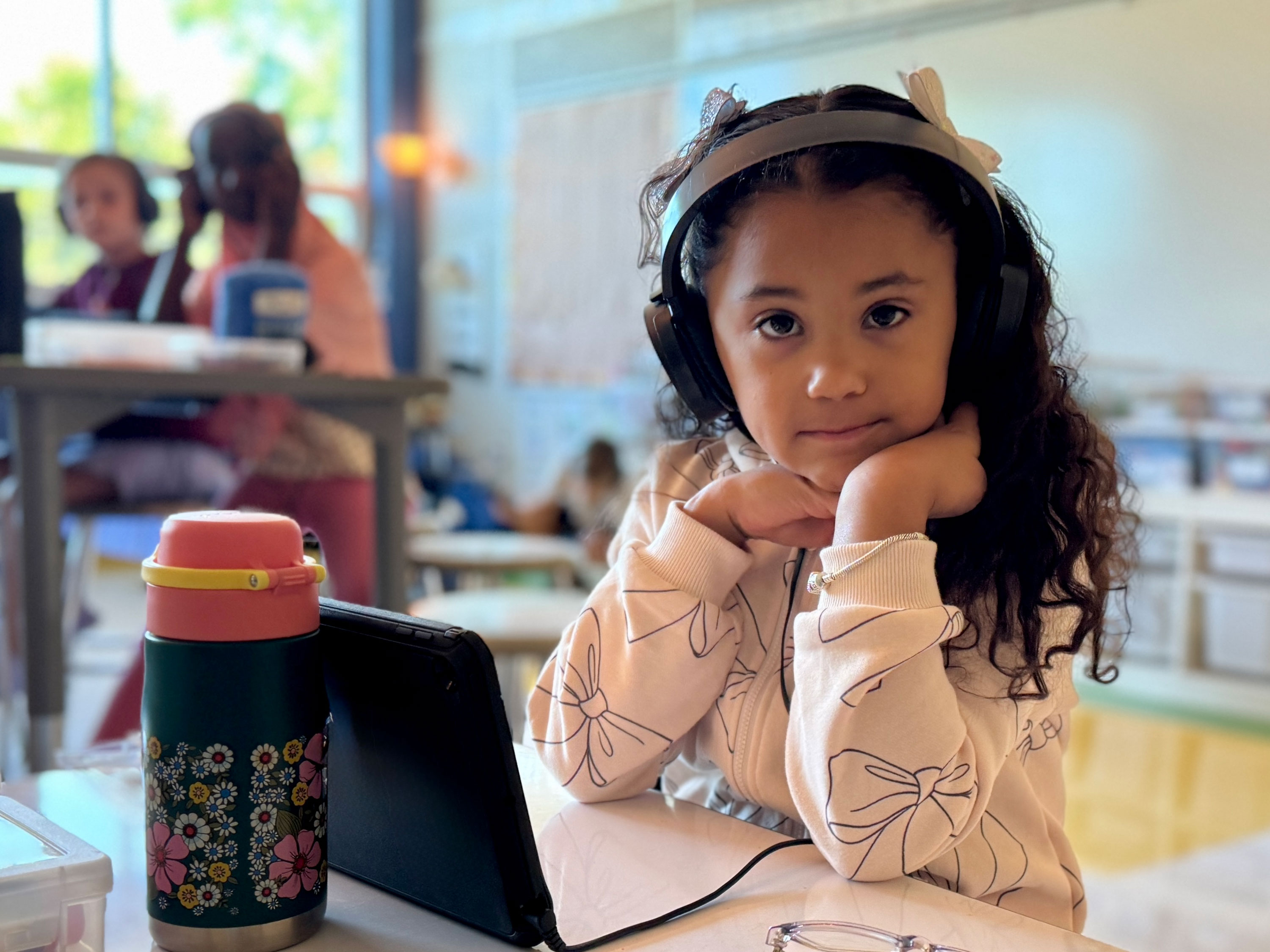 A Mechanicsburg Area School District elementary student learns online.