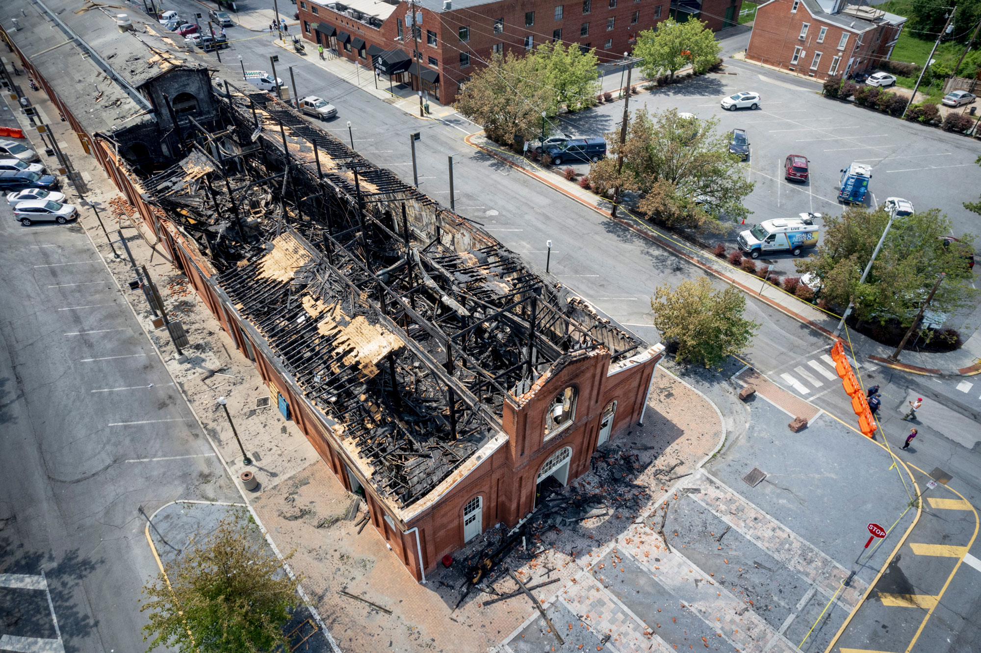 The brick building at Harrisburg’s Broad Street Market has yet to reopen following a fire in 2023.