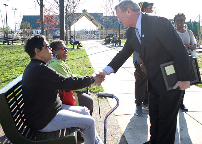 Jim Kenney meets with constituents at Shepard Recreation Center