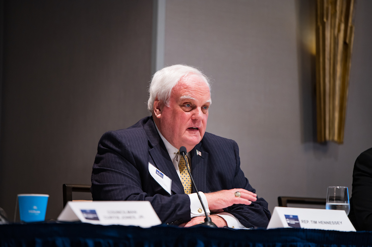 State House Transportation Committee Chair Tim Hennessey participated in the day’s first panel