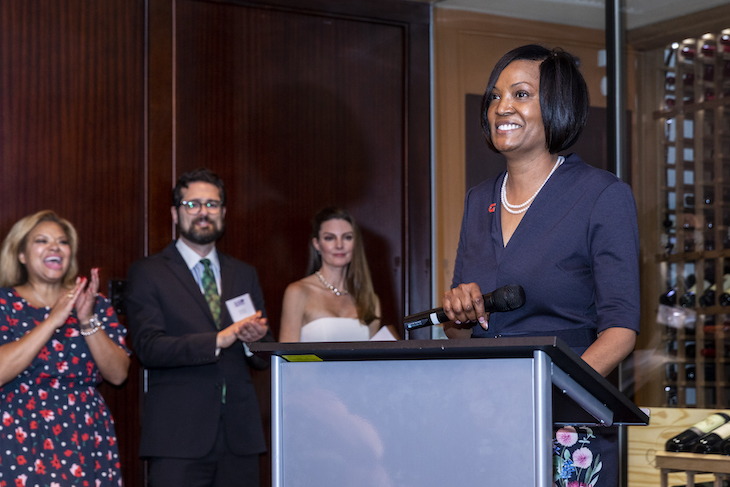 Honoree Glennis Harris, senior vice president at GIANT, speaks to the crowd