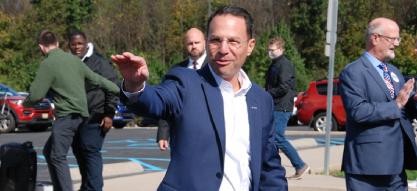 Attorney General Josh Shapiro on the campaign trail.