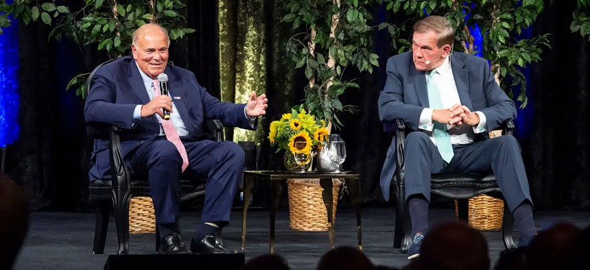 Former Gos. Ed Rendell, L, and Tom Ridge