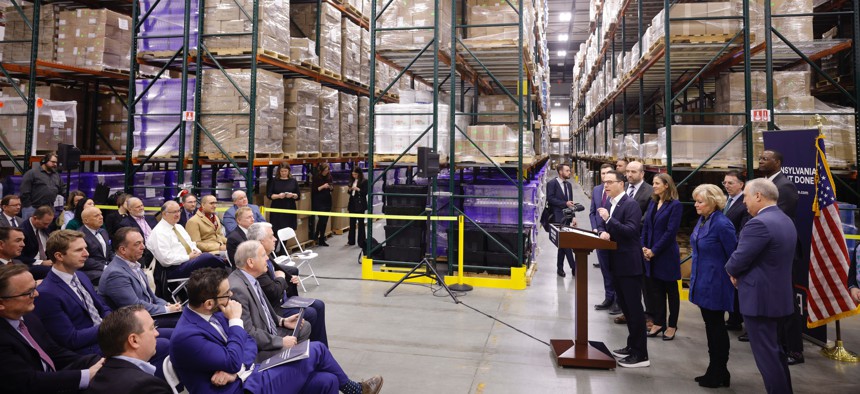 Gov. Josh Shapiro announces Pennsylvania’s new economic development plan at Orasure Technologies’ Bethlehem HQ, Jan. 30, 2024