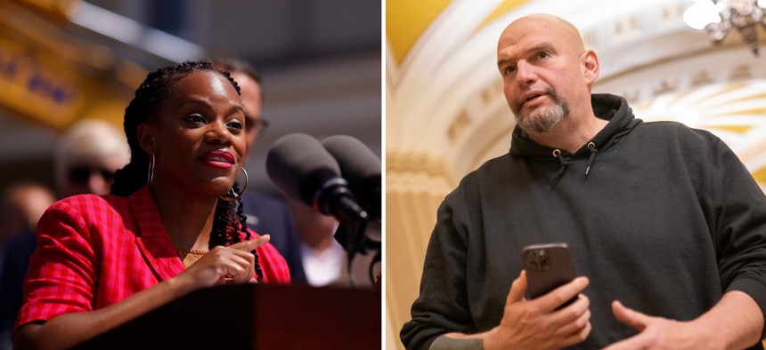 U.S. Rep. Summer Lee (left) and U.S. Sen. John Fetterman (right).