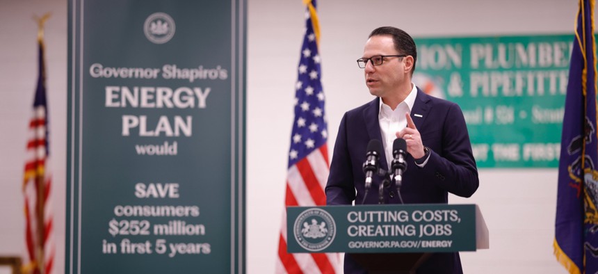 Gov. Josh Shapiro unveils his energy plan in Scranton, Pennsylvania in March 2024.