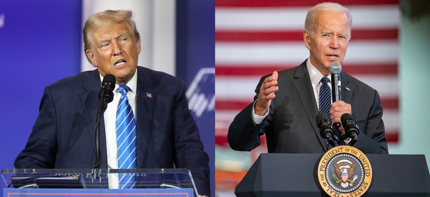 Former President Donald Trump and President Joe Biden.