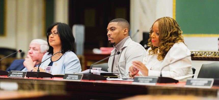 Philadelphia City Councilmember Nicolas O'Rourke (center).