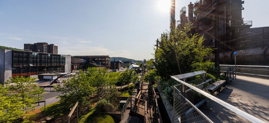 The Hoover-Mason Trestle, built on a reclaimed industrial steel manufacturing site in the Lehigh Valley.
