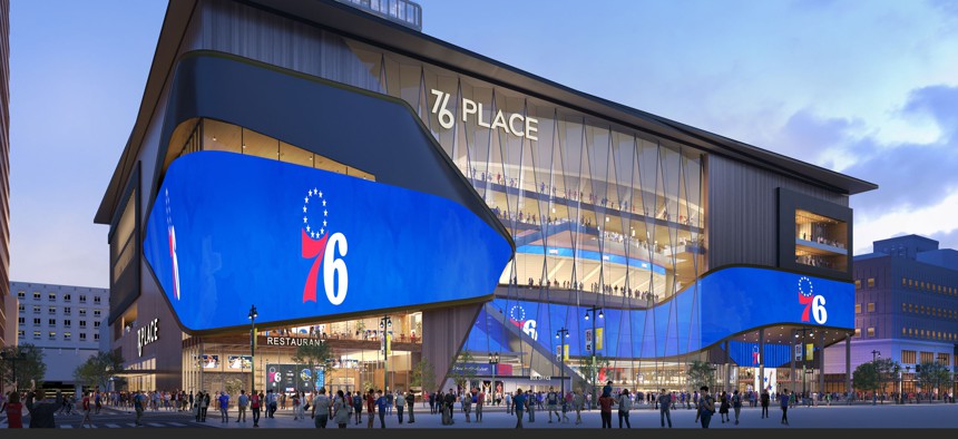 The proposed Sixers arena community meeting at the Philadelphia Convention Center on Sept. 11, 2024