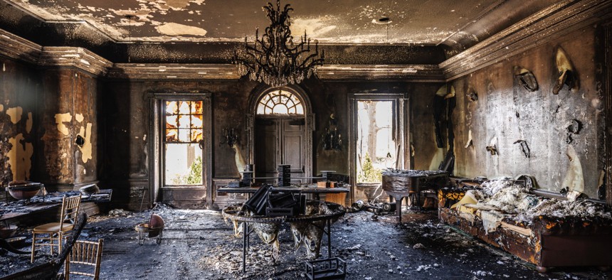 A look inside the fire-ravaged Pennsylvania governor’s residence in Harrisburg.